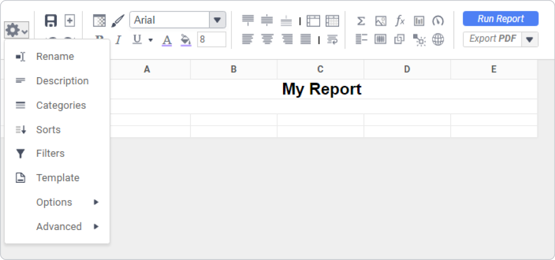 Before: The most important options were hidden under a single icon.